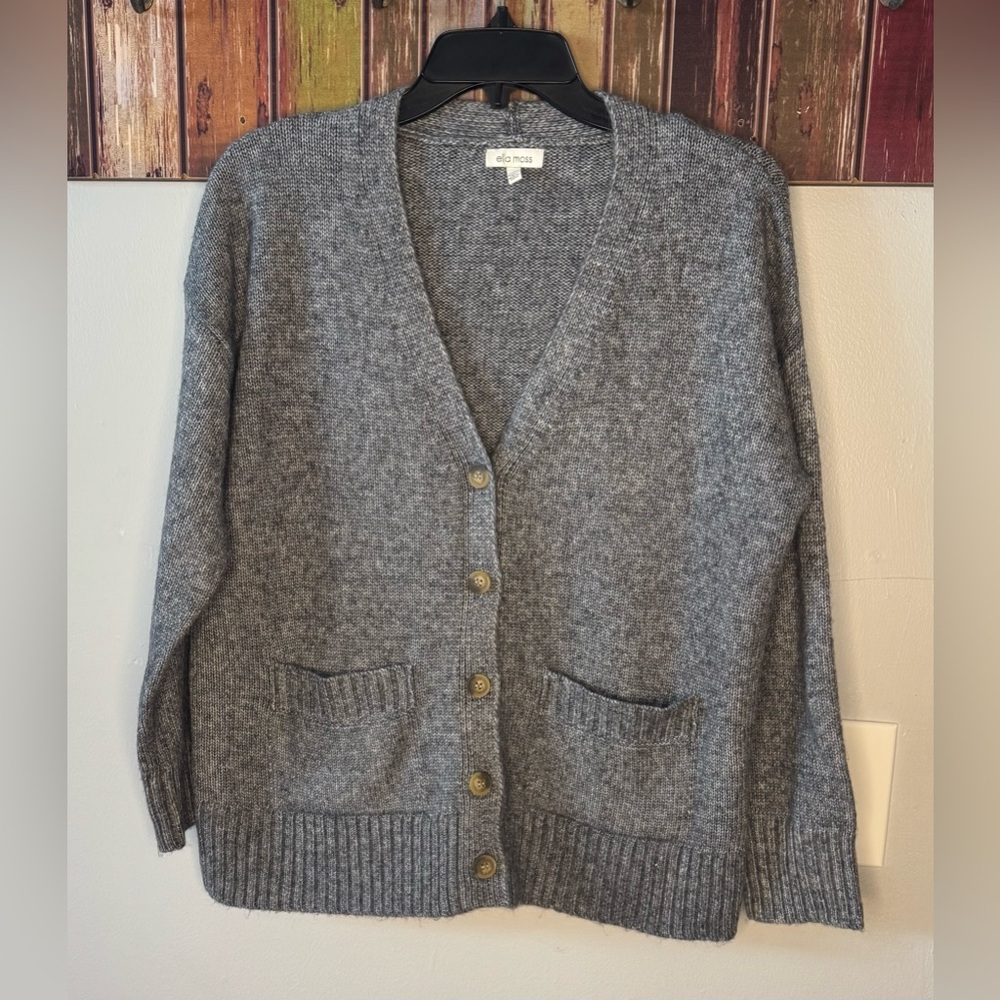 Ella Moss Ladies' Button Front soft and cozy Cardigan relaxed boyfriend fit